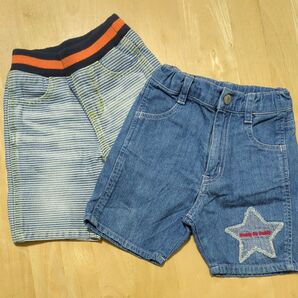 デニム ハーフパンツ 80 2枚セット