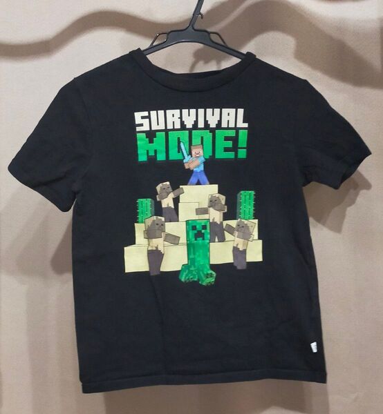 GAP 130サイズ Minecraft サバイバルモード Tシャツ 黒 ブラック