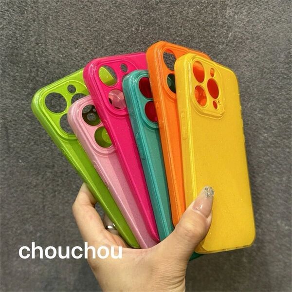 スマホケース iphoneケース 韓国 iphone16 15 15pro 14 13 12 se ラメ クリア 蛍光色 ネオン