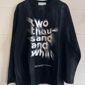 新品 ムラプリントロンT メンズプリントロンT オーバーサイズロンT 黒 M