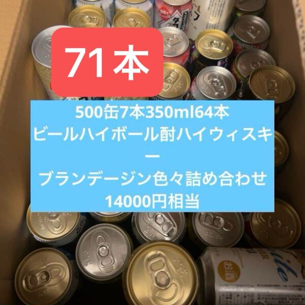計71本ビール酎ハイハイボールジンソーダトニックブランデーウィスキーお酒セット