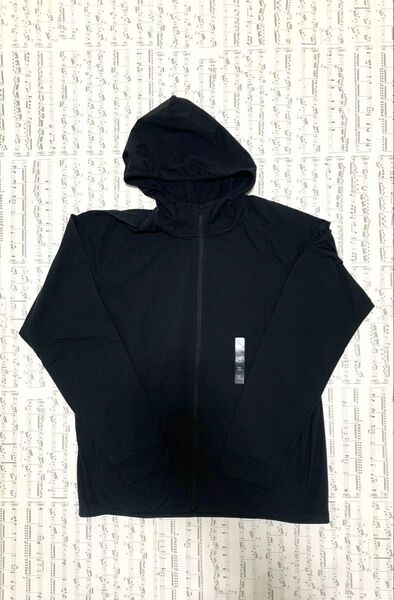 ユニクロ ドライexUVカットフルジップパーカ メンズ ブラック XL