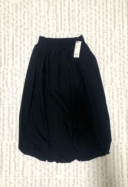 GU women バブルヘムミディスカート ブラック S