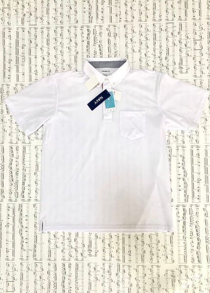 マックハウス サラリ NAVY カノコポロシャツ半袖 メンズ ホワイト L