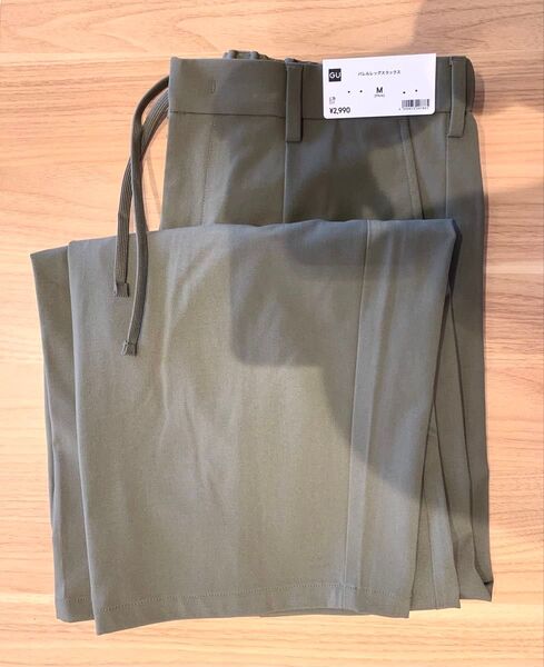GU バレルレッグスラックス メンズ オリーブ M