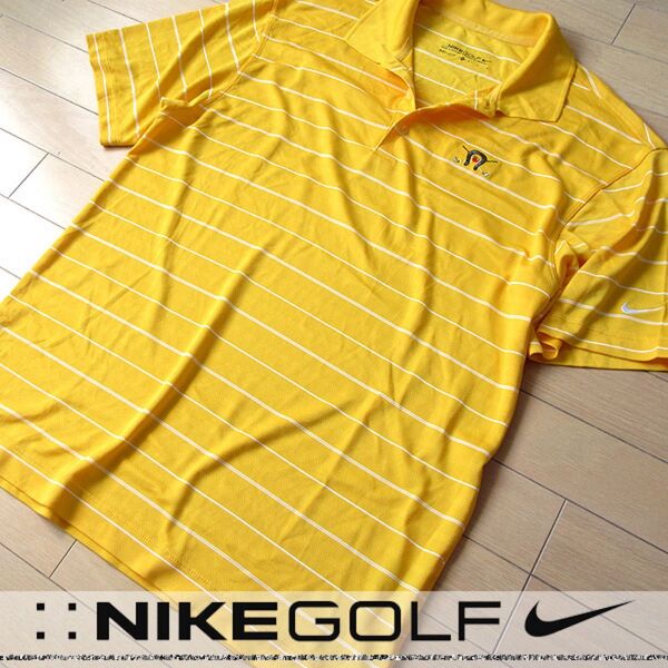美品 M ナイキゴルフ NIKE GOLF メンズ 半袖ポロシャツ イエロー