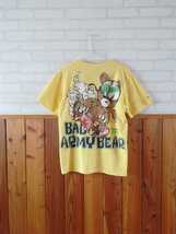 古着 REAL B VOICE メンズ Ｔシャツ Mサイズ BAD ARMY BEAR 半袖 イエロー トップス 黄色 ティシャツ スケボー柄 Y_画像4