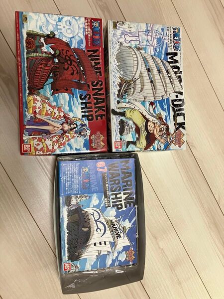 ワンピース 偉大なる船コレクション05 06 07 モビー・ディック号、九蛇海賊船、海軍軍艦 プラモデルまとめ売り