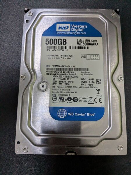 Western Digital WD Caviar Blue 500GB HDD WD5000AAKX