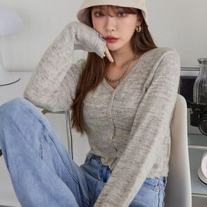 SHEIN DAZY マールド ニット レタス トリム トップ