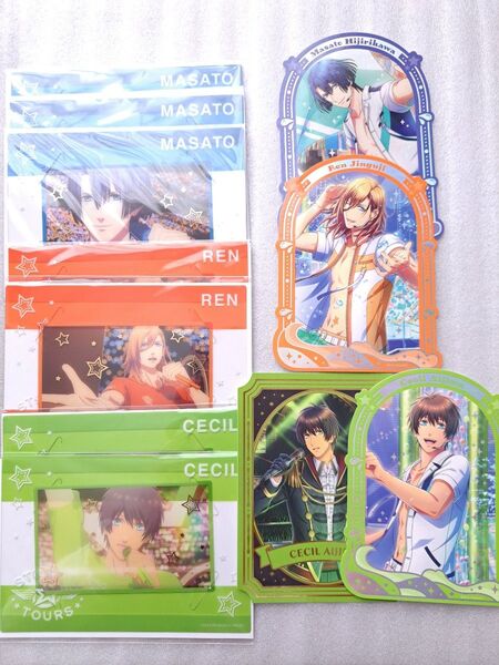 うたの☆プリンスさまっ♪レン真斗セシル ステッカー、ビジュカ ビジュアルカード シャニライはじけてサマー白き焔 黒き嵐スタツア