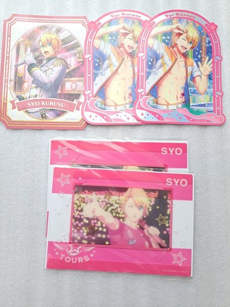 うたの☆プリンスさまっ♪翔ステッカー、ビジュカ ビジュアルカード シャニライはじけてサマー白き焔 黒き嵐スタツア