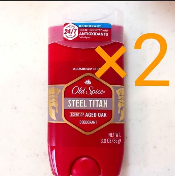 【2個】オールドスパイス スチールタイタン デオドラント エイジドオーク 85g 制汗剤 Old Spice 青 ブルー①
