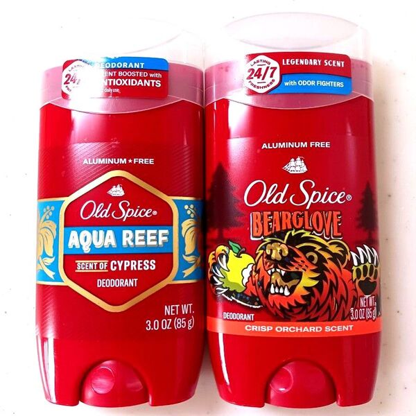 オールドスパイス デオドラント アクアリーフ&ベアグローブ 85g 制汗剤 2個セット ブルースティック 青 old spice