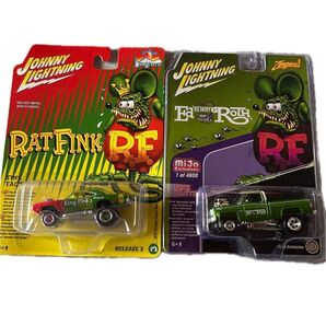 ジョニーライトニング ミニカー 2台セット Rat Fink & Ed Roth