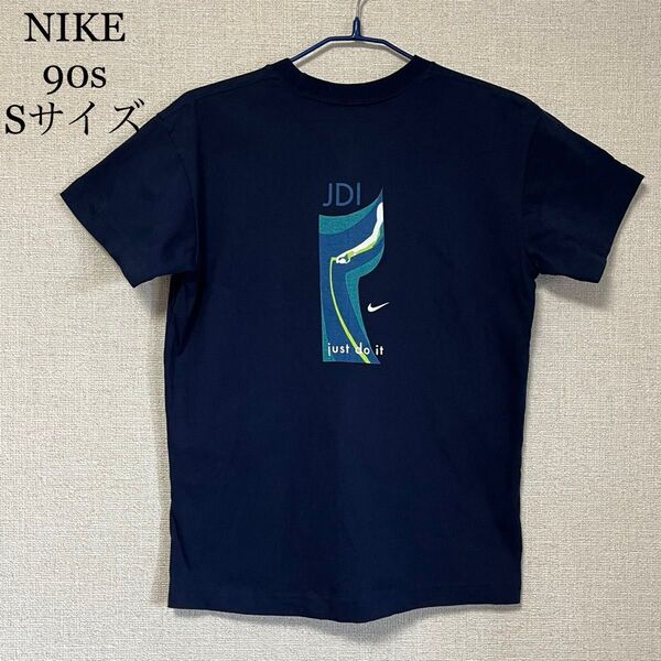 【90s】 NIKE ナイキTシャツ Sサイズ ネイビー古着 just do it 半袖Tシャツ 白タグ