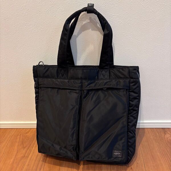 【美品】PORTER TANKER ポーター タンカー 2WAY トートバッグ 黒