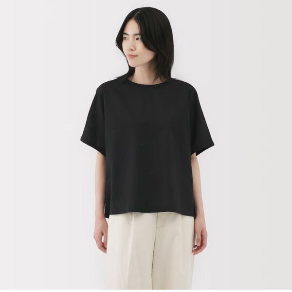 無印良品 ヘンプコットン半袖ブラウス M 黒