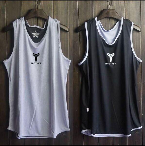 新品未開封 XXL コービーブライアント リバーシブル 灰黒 タンクトップNBA 2XL
