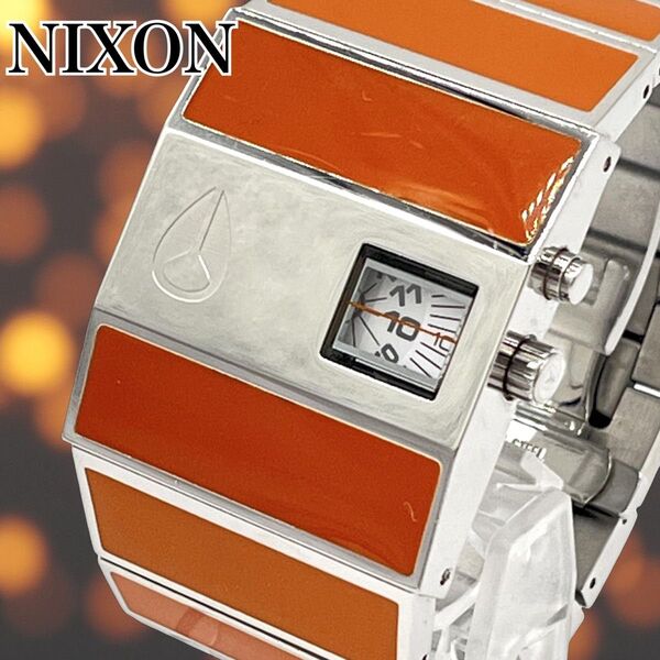 希少色・新品電池 NIXON ニクソン THE ROTOLOG ロトログ メタルバンド オレンジ×シルバー