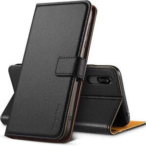 Hianjoo 手帳型レザーケースXperia1V 6.5インチ 黒 ブラック