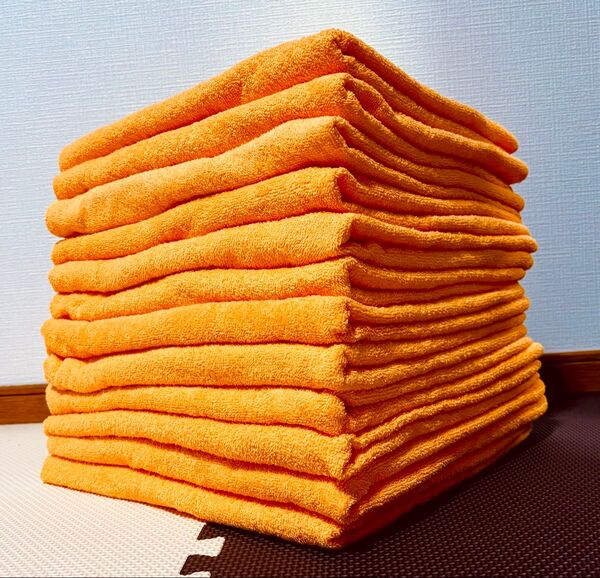 ★新品 業務用 厚手大判バスタオル★オレンジ5枚