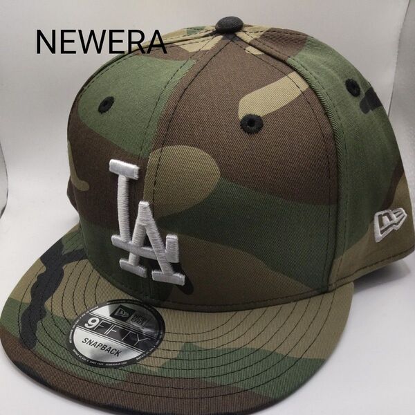 ◆70 新品未使用 NEWERA ロサンゼルスドジャース 迷彩 アジャスタ キャップ