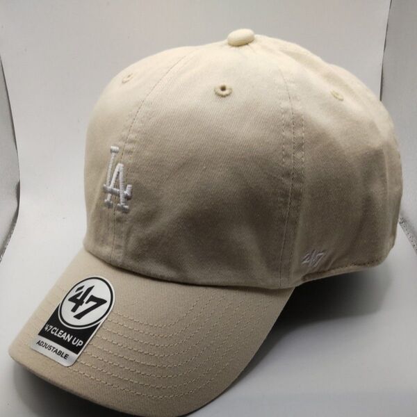 ◆347 新品未使用 47Brand ロサンゼルスドジャース オフホワイト キャップ