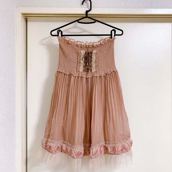 axes femme 2way プリーツスカートフリル付き M size ピンク