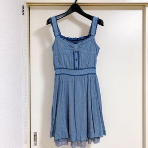 axes femmeキャミワンピース 青と白のストライプ M size