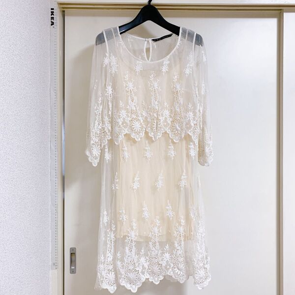 ZARA レースワンピース M-L size