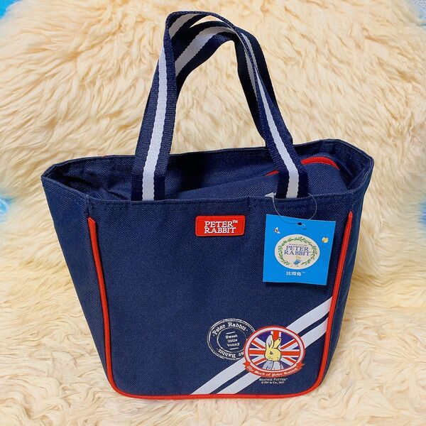 【新品未使用】 peter rabbit 保温保冷バック ピーターラビットランチバッグ ネイビー 未使用