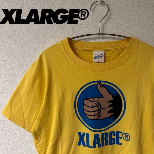 【美品】 XLARGE エクストララージ Tシャツ ゴリラ イエロー M 半袖 ロゴ ロゴプリント