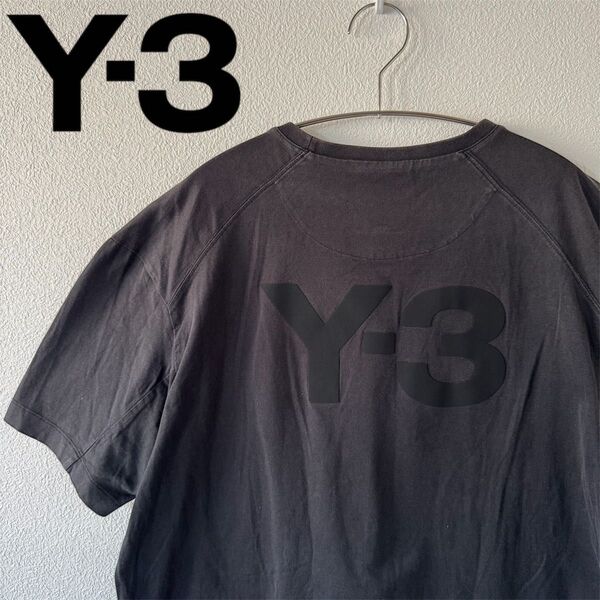 【即完売モデル】 Y-3 ワイスリー ビッグバックロゴ Tシャツ 黒 XL 美品 Tシャツ ロゴプリント