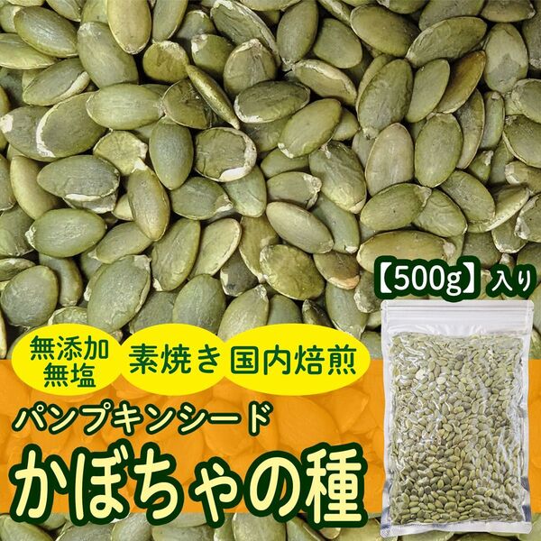国内焙煎 パンプキンシード 素焼き塩なし 500g かぼちゃの種