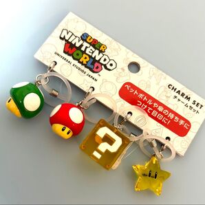 USJ限定 スーパーマリオ チャームセット 新品 キノコ お土産 キーチェーン ニンテンドー