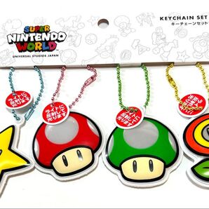 USJ限定 スーパーマリオ 暗闇で光る アイテムキーチェーン 新品 ニンテンドー キーホルダー ニンテンドー