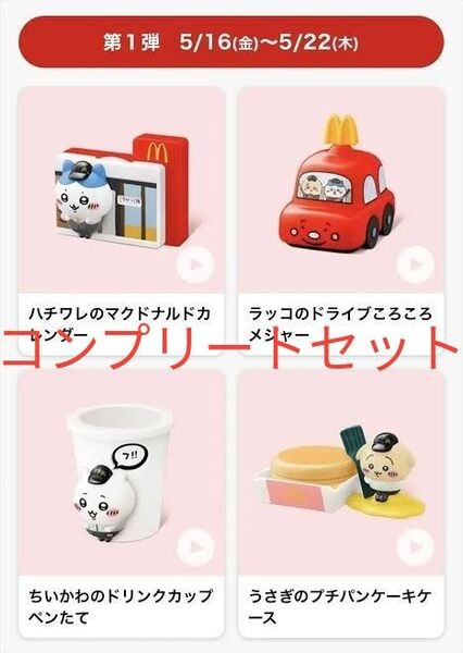 ちいかわ マクドナルド ハッピーセット 4種コンプリートセット