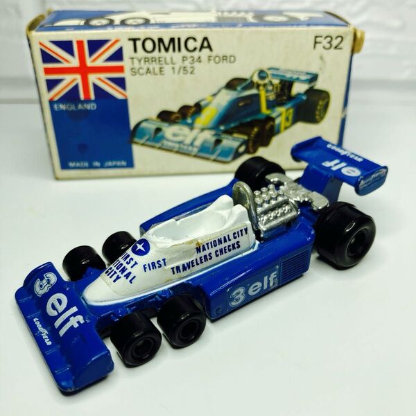 絶版トミカ タイレル P34フォードF1 日本製 箱付き激レアモデル