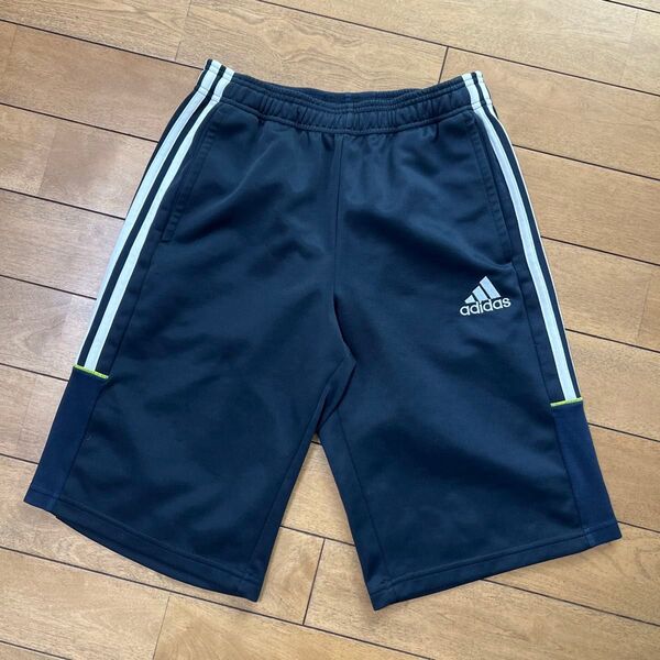 美品 adidas ハーフパンツ 160 ネイビー アディダス ショートパンツ スポーツウェア