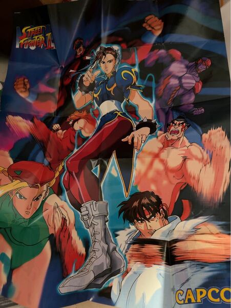 ストリートファイター 2 紙ポスター ストファイ キャラ説明 春麗 リュウ他