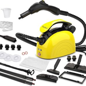 スチームクリーナー、21ピースアクセサリーセット付き、1.1L水タンク容量スチーム洗浄機 16.4フィート電源コード