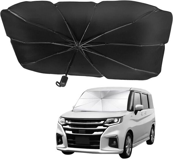 車用サンシェード フロント 傘型 軽自動車 フロント ガラス用 カーサンシェード 内装を傷つけない 強化10本骨