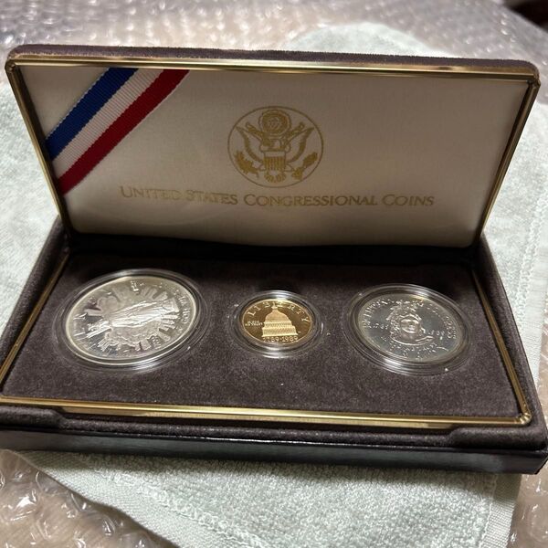 1989年 アメリカ合衆国議会記念 3種プルーフ硬貨3枚セット