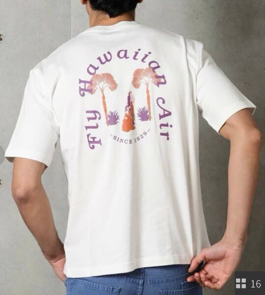 【レア】MEN’S BIGI/メンズビギ/ハワイアンエア/コラボTシャツ/Mサイズ/ホワイト/白