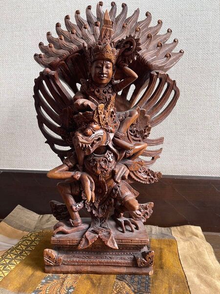 高さ45cm ガルーダ木製神像 彫刻 バリ民芸品マホガニー