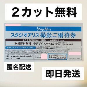 スタジオアリス 撮影ご優待券 2カット