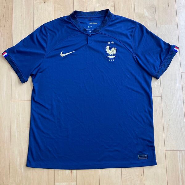美品 2022年 NIKE フランス代表 ホーム ユニフォーム サイズXL ナイキ カタール ワールドカップ エムバペ