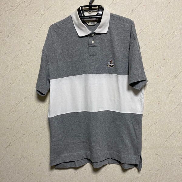【Penguin by Munsingwear】ペンギン 半袖ラガーシャツ グレー M ゴルフウェア 半袖ポロシャツ ゴルフ