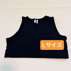 タンクトップ レディース ヨガウェア トップス スポーツウェア ノースリーブ Lサイズ 黒 ブラック
